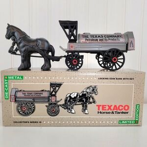Texaco Horse and Tanker Die-Cast Model. It's a locking coin bank